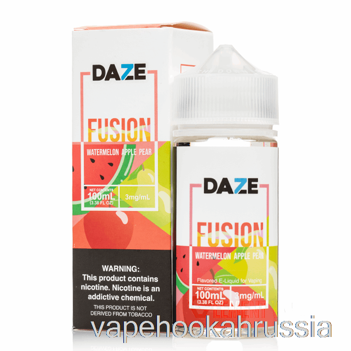 Vape Russia арбуз яблоко груша - 7 Daze Fusion - 100мл 0мг